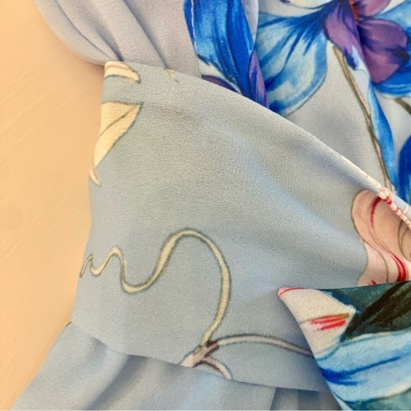 H&M Mama Baby Blue Sleeveless Chiffon Floral Nursing Dress - Picture 14 of 16